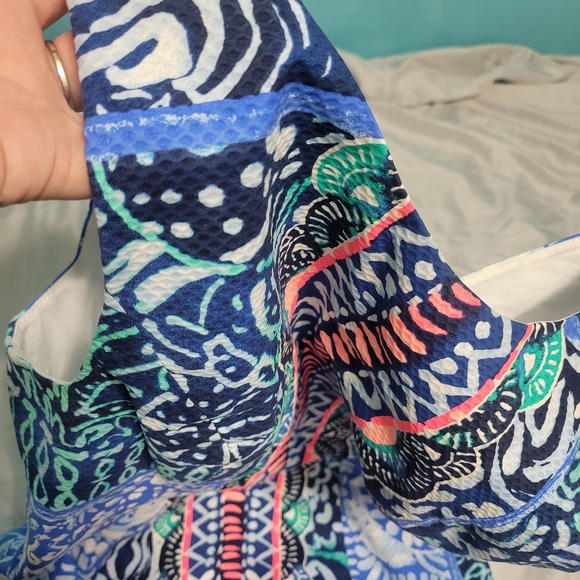 Lilly Pulitzer Shift Dress-blue teal neon pink - Picture 10 of 11